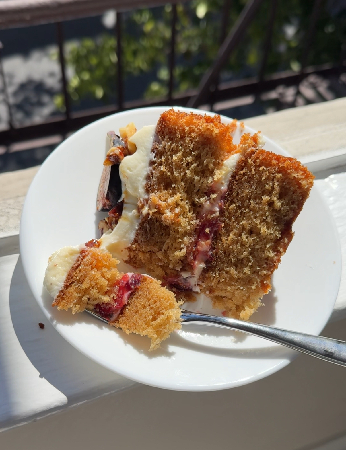 Fig Honey Walnut Cake Slice